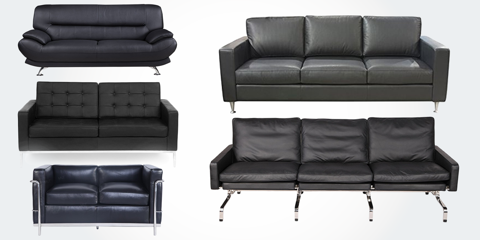 15 Best, High Quality Genuine, Real Leather Sofa Couches, in Black